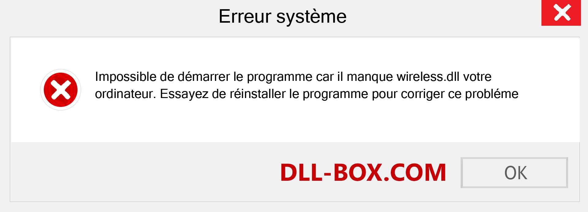 Le fichier wireless.dll est manquant ?. Télécharger pour Windows 7, 8, 10 - Correction de l'erreur manquante wireless dll sur Windows, photos, images